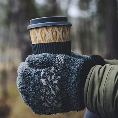 Warme Handschuhe.